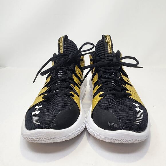 Under Armour Flow Breakthru 7 Basketball Shoes Sneakers Women Size 7 Gold Black - Picture 3 of 8